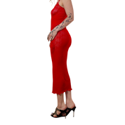 Bow Print Sheer Asymmetrical Dress