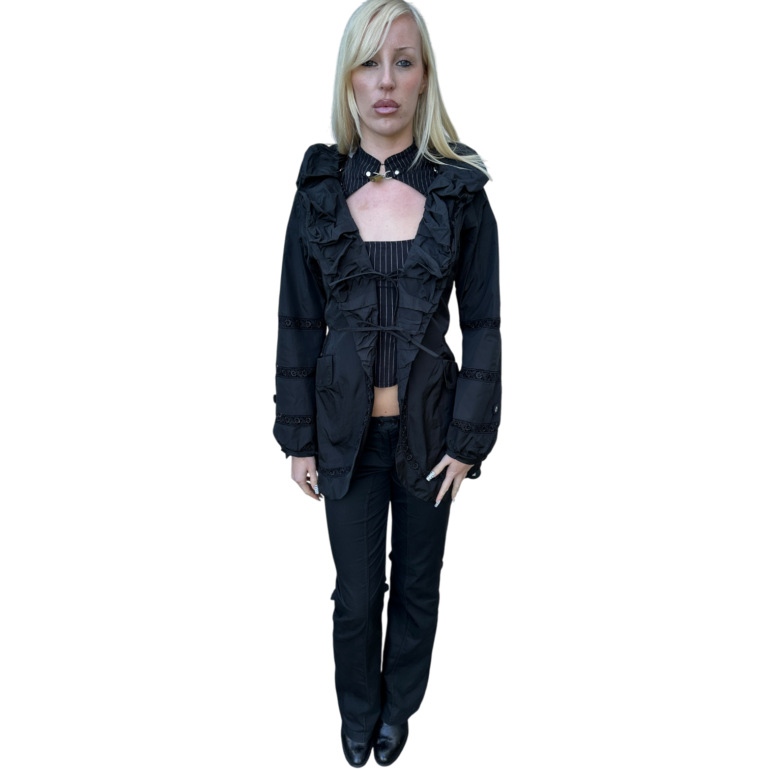 Vintage Black Italian Romantic Gothic Jacket (XS/S)