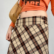 Plaid A-Line Midi Skirt (S/M)