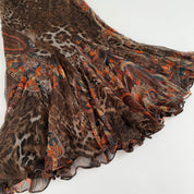 Alberto Makali Silk Beaded Leopard Print Dress (S/M)