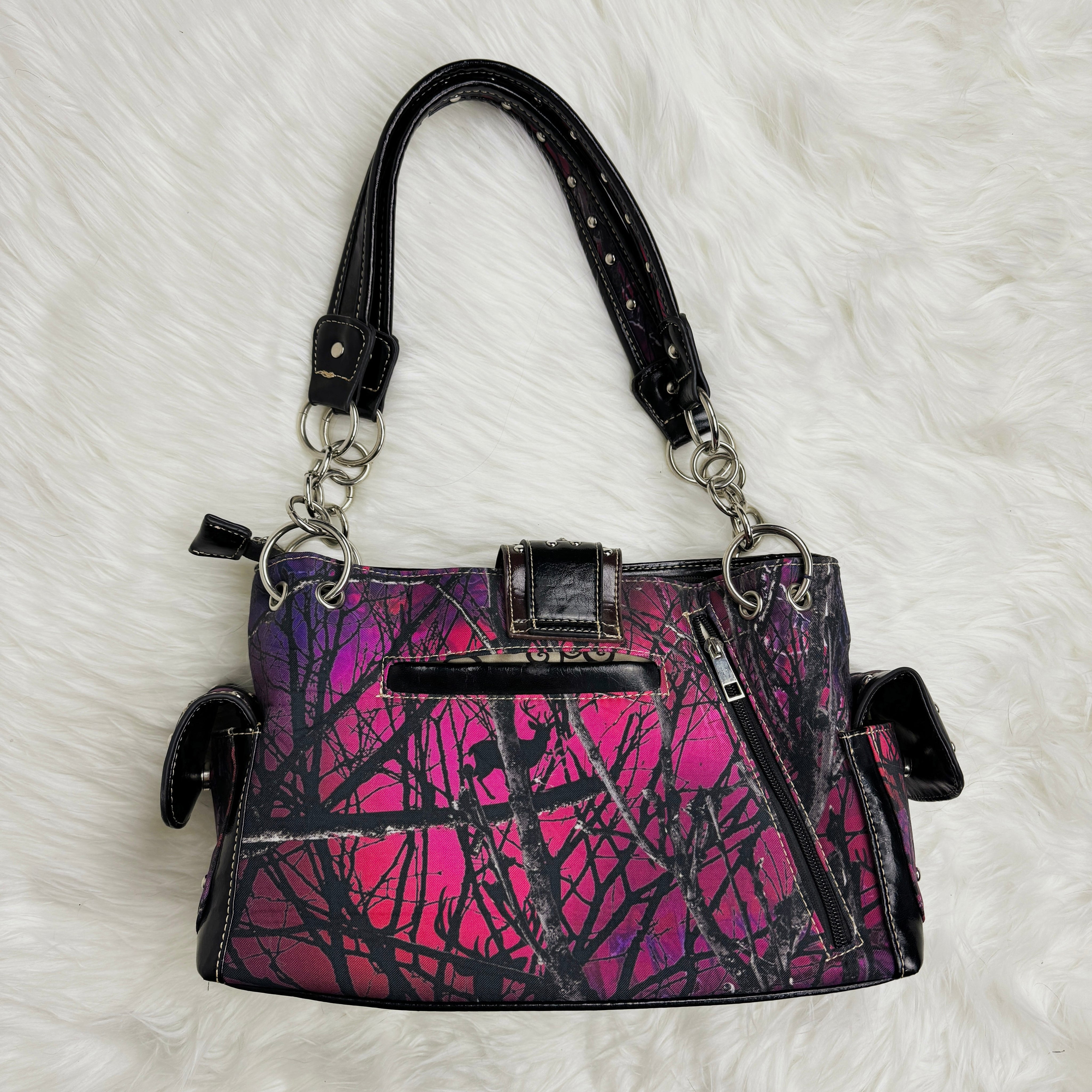 Y2K Pink Camo Buckle Bag