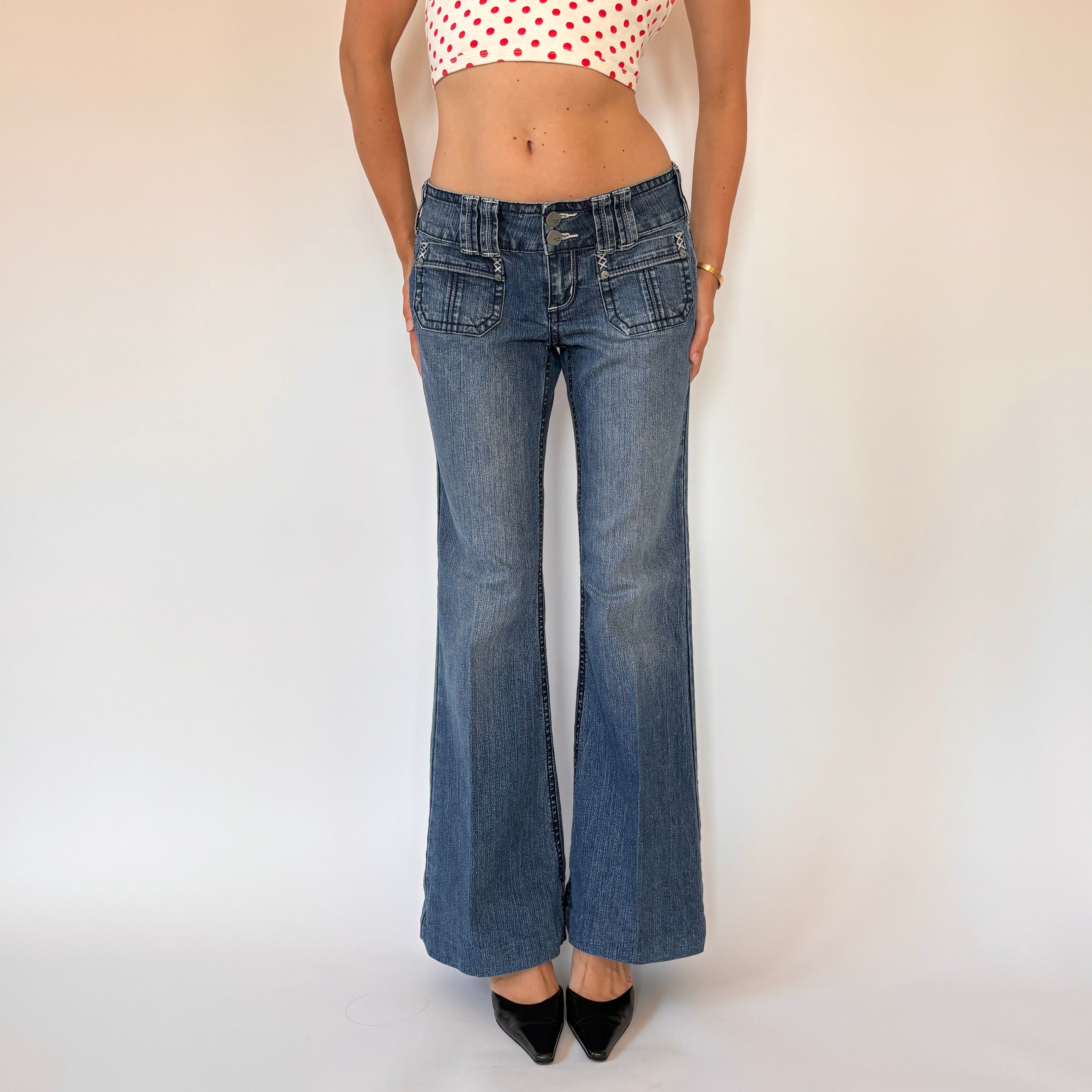Y2K Low Rise Flare Jeans (M/L)