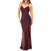 90s Burgundy Iridescent Shimmer Gown (S)