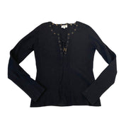 Vintage Black Grunge Eyelet Long sleeve (S-M)