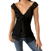 Y2K Noir Silk Cami (XS/S)