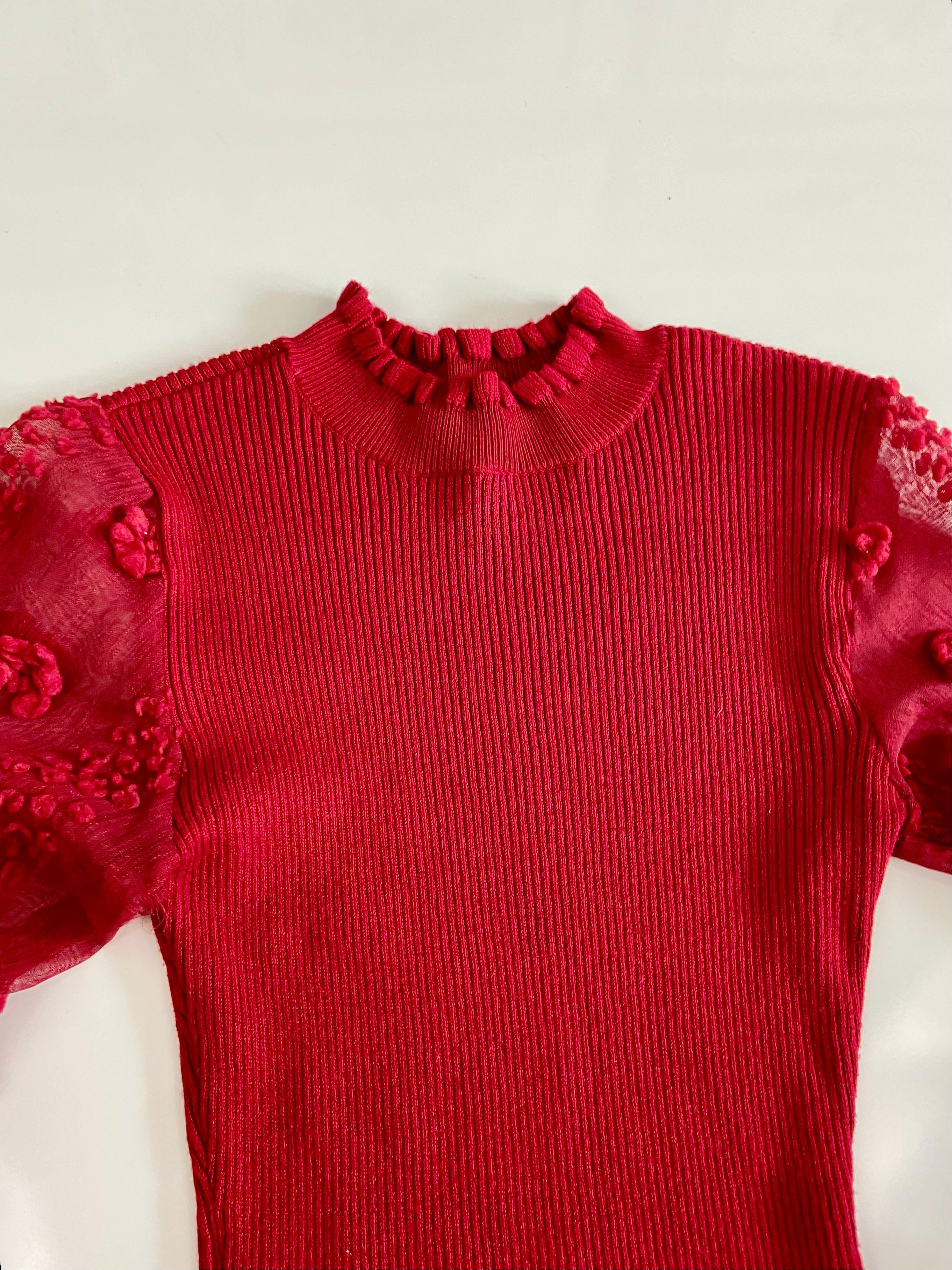 Almost Famous puff gauze sleeve sweater