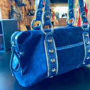 Navy blue Jenna de Rossi
leather studded bag