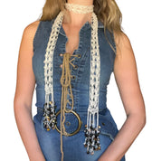 8-Ball Beaded Fringe Scarf