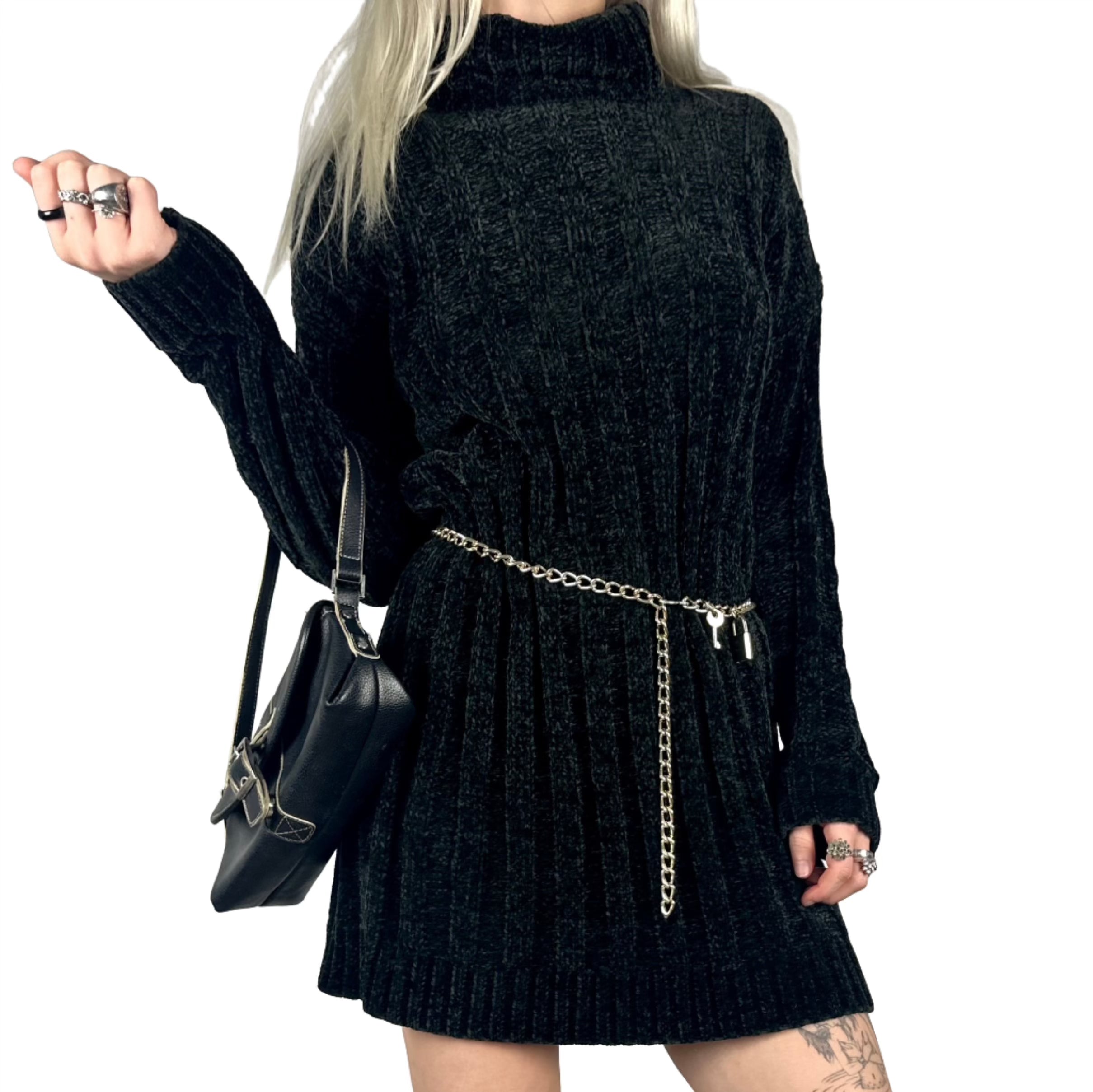 BCBG Chunky Ribbed Sweater Dress (S)