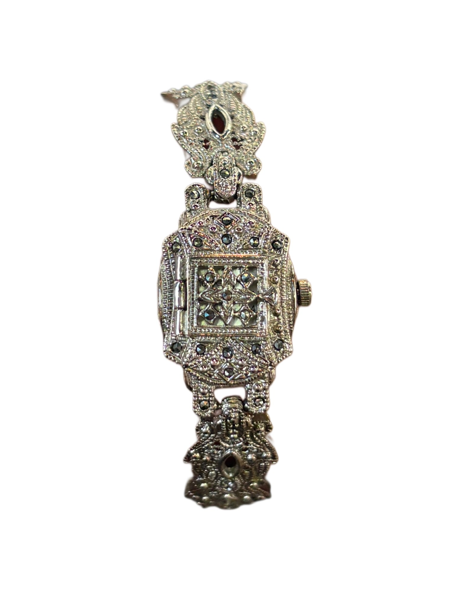 Rare Dark Silver Peek-A-Boo Wristwatch