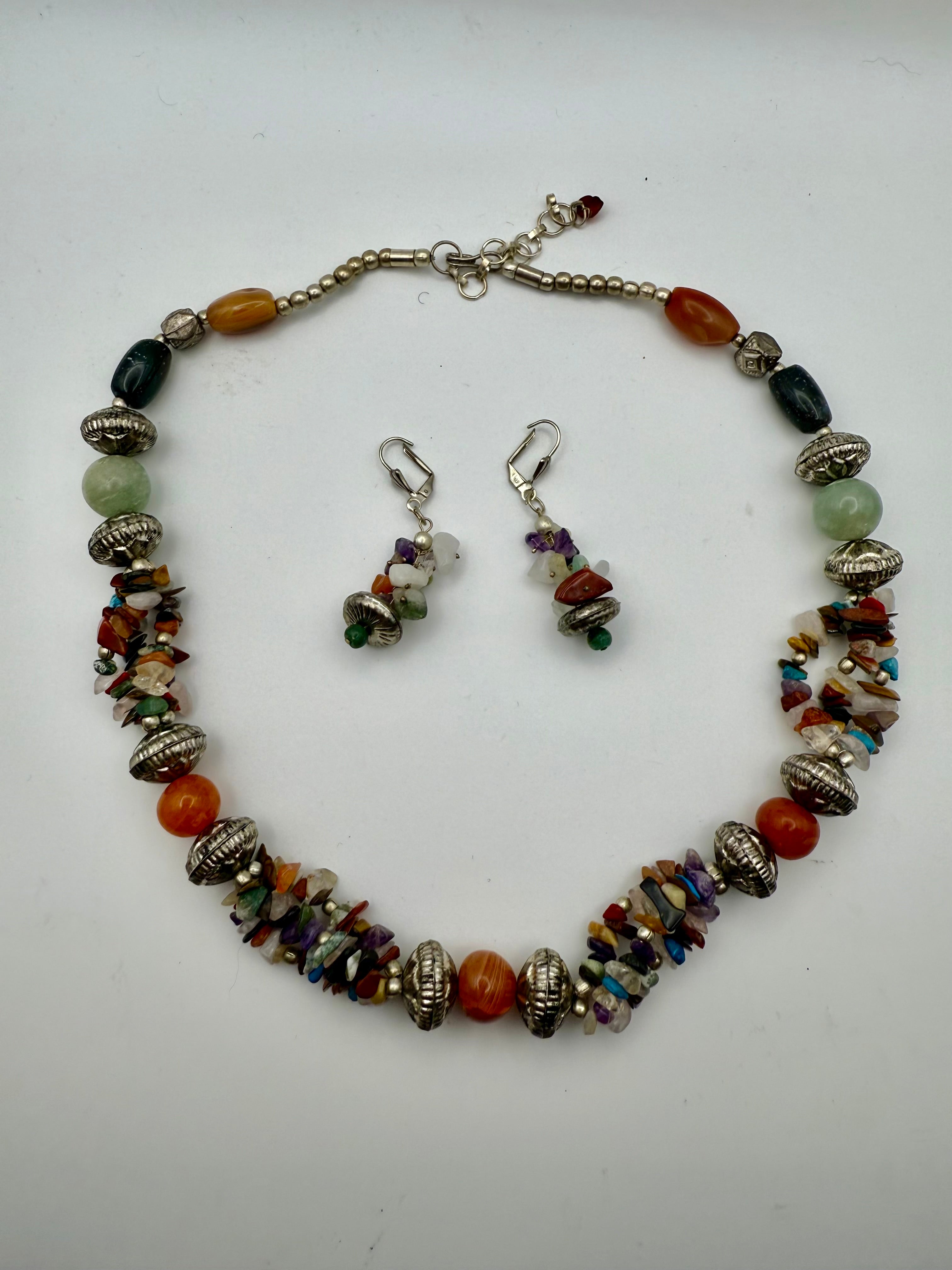 Multicolor Gemstone Beaded Necklace Set