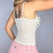 Oversized Bow Lace Cami Top (M)