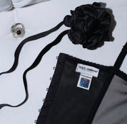 Dolce & Gabbana Sheer Mesh Corset With Silver Logo (S)