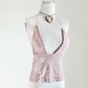 Handmade Sequin Cami Backless Cami Top (S)