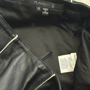 Y2K leather playboy mini skirt (M)