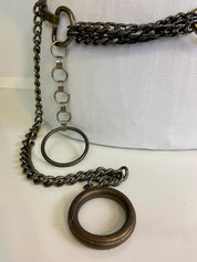 Multi colored metal chain belt
