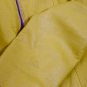 Y2K Sexy Yellow Leather Moto Jacket (XS)