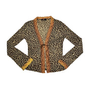 Leopard Mesh Tie Up Top (XS-M)