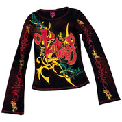 Y2K tribal tattoos grunge longsleeve (XS|S)