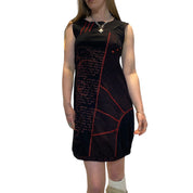 90s Archive Utility Bubble Dress with Gothic Print (S/M)