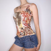 Y2K Designer Beaded Graphic Tank Top (M)