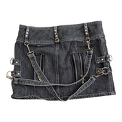 Tripp NYC X-Strap Zip-Off Denim Skirt