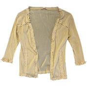 Sheer Beige Ruched Tank Cardigan (XS)