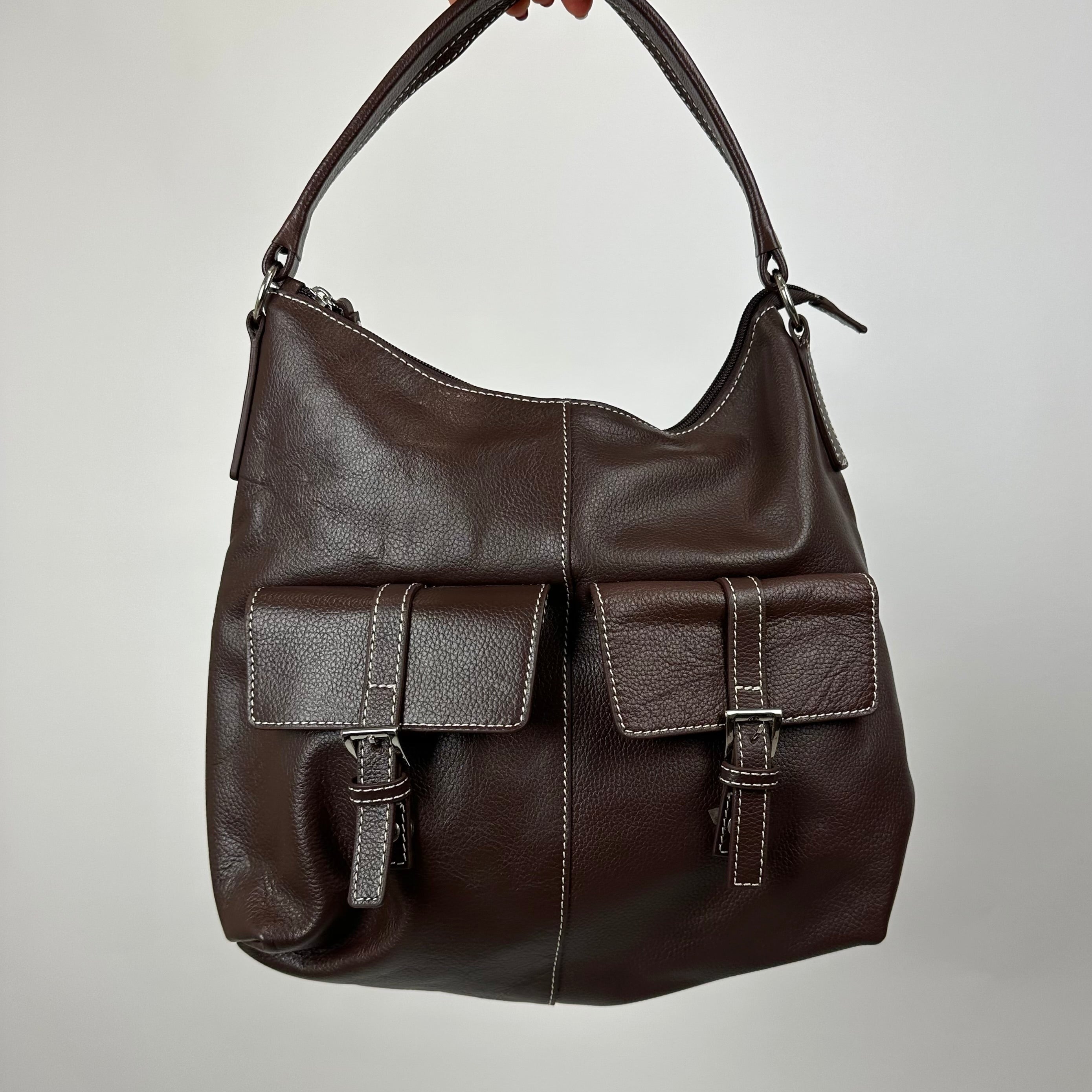 Vintage Brown Faux Leather Bag