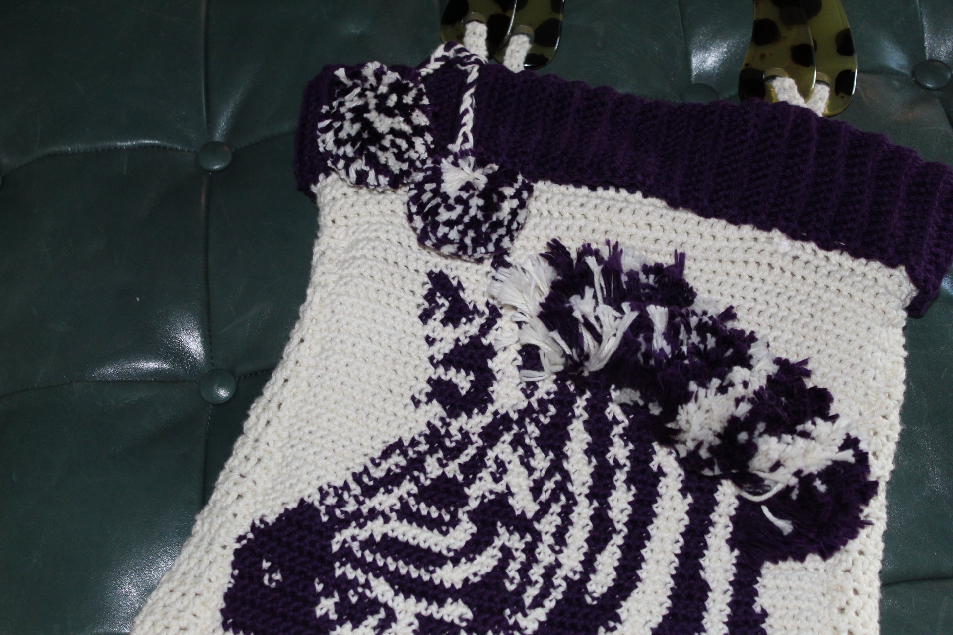 3D Mane Zebra Crochet Purse
