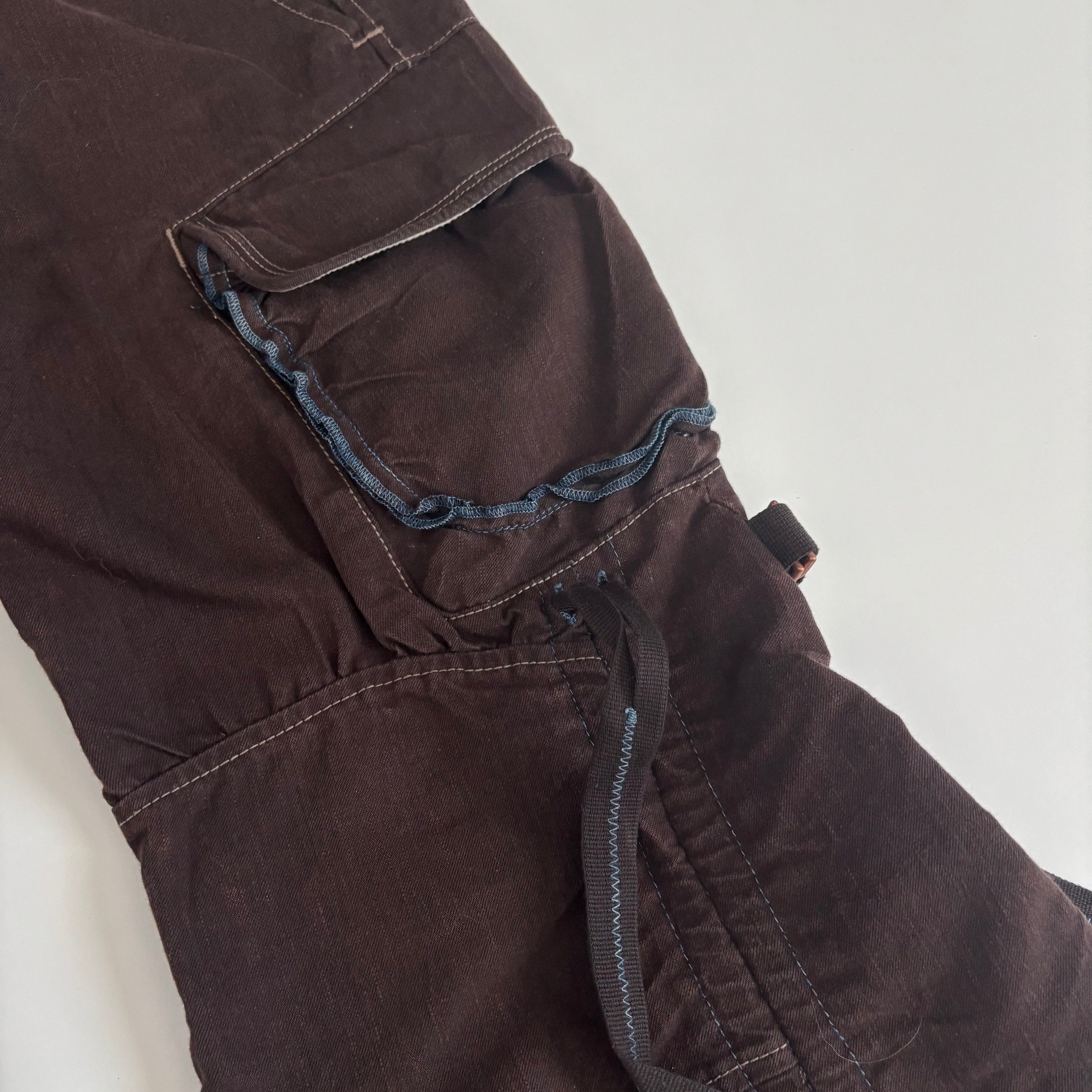 Marithe Francois Girbaud Low Rise Brown Flared Cropped Pants (XS)