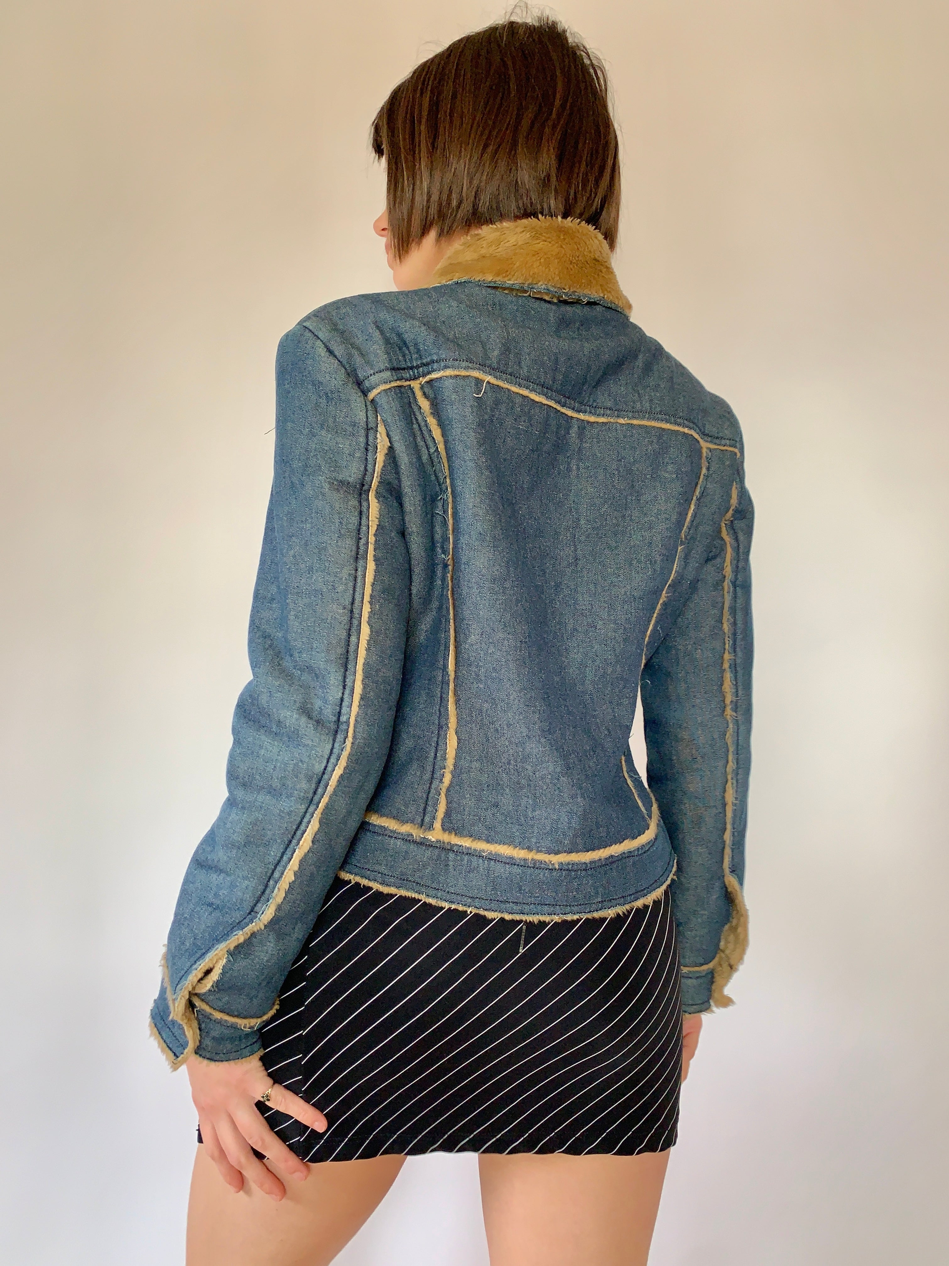 Y2K Denim & Faux Fur Jacket (S/M)