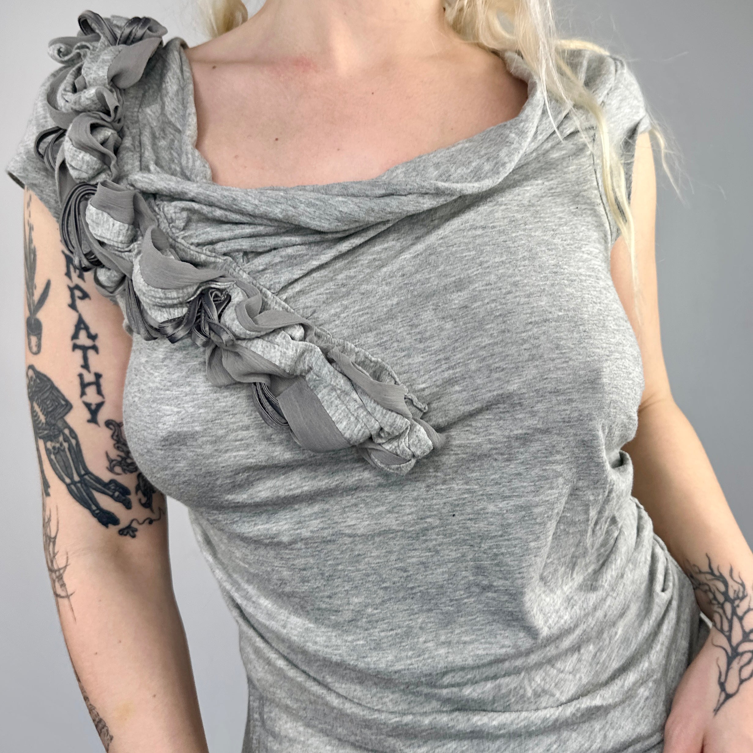 Corpcore Style Grey Blouse (S)