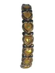 90s yellow abalone shell heart bracelet