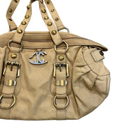 Vintage Leather Just Cavalli Studded Cream Bag