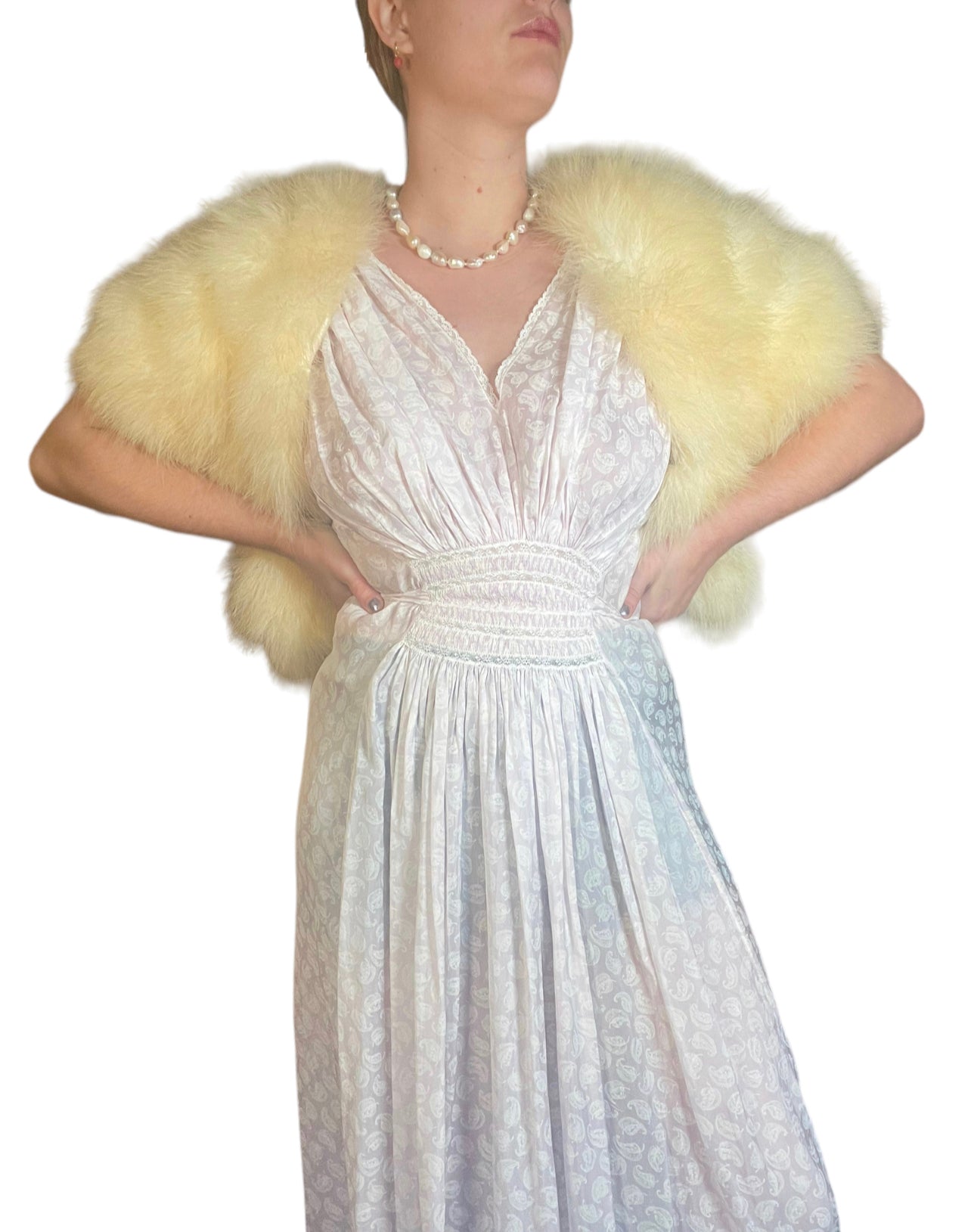 30s Sheer Lilac Dress (M)
