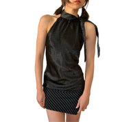90s Polka Dot Satin Top (L)