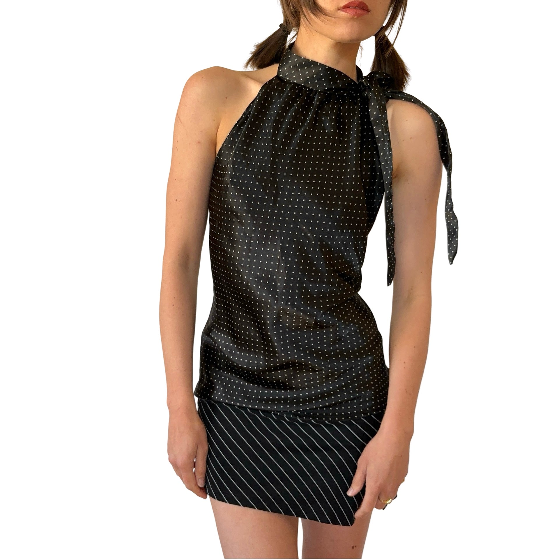 90s Polka Dot Satin Top (L)