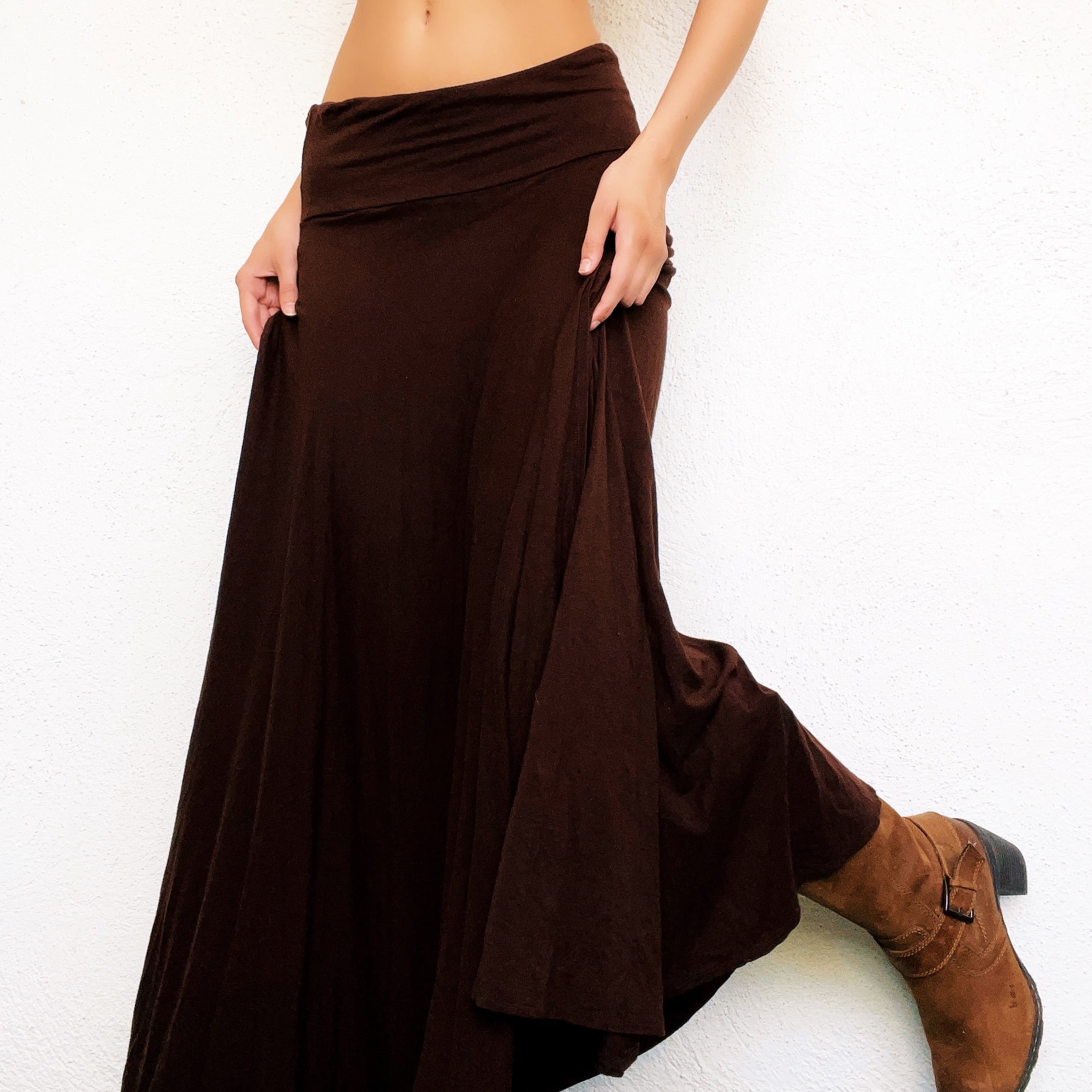 Espresso Brown Maxi Skirt - S/M