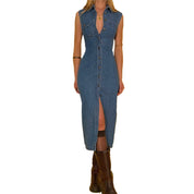 90’s Denim Button-up Dress (S)