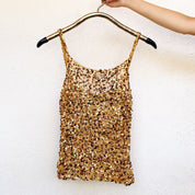 Sheer Gold Sequin Tank (S/M)