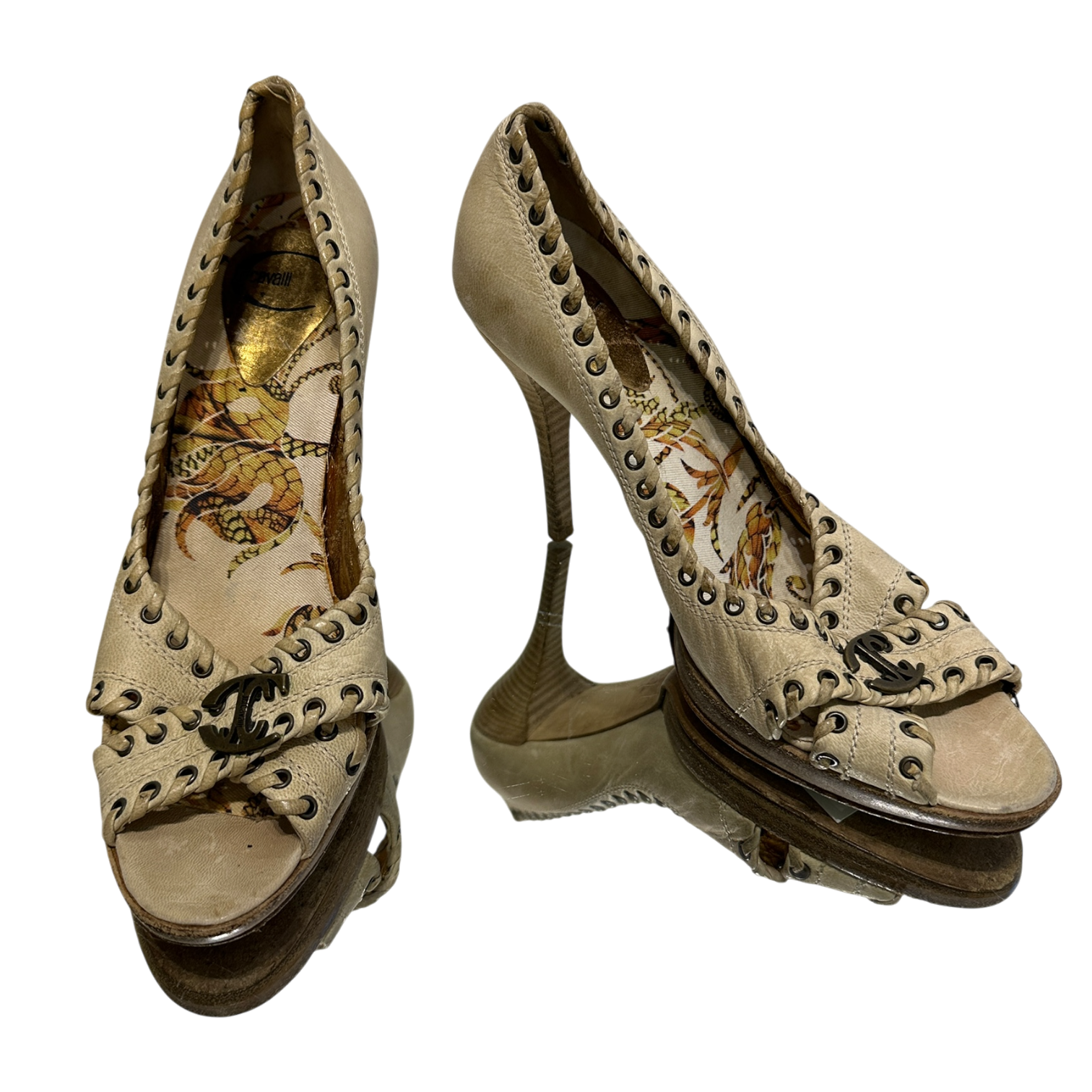 Vintage Just Cavalli Leather Stiletto Pumps (UK 5 US 7 EU 38)