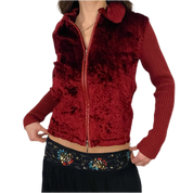 Crimson Faux Fur Double Zip (S)