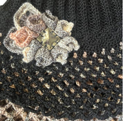 Crochet Studded Flower Mini Skirt (L)