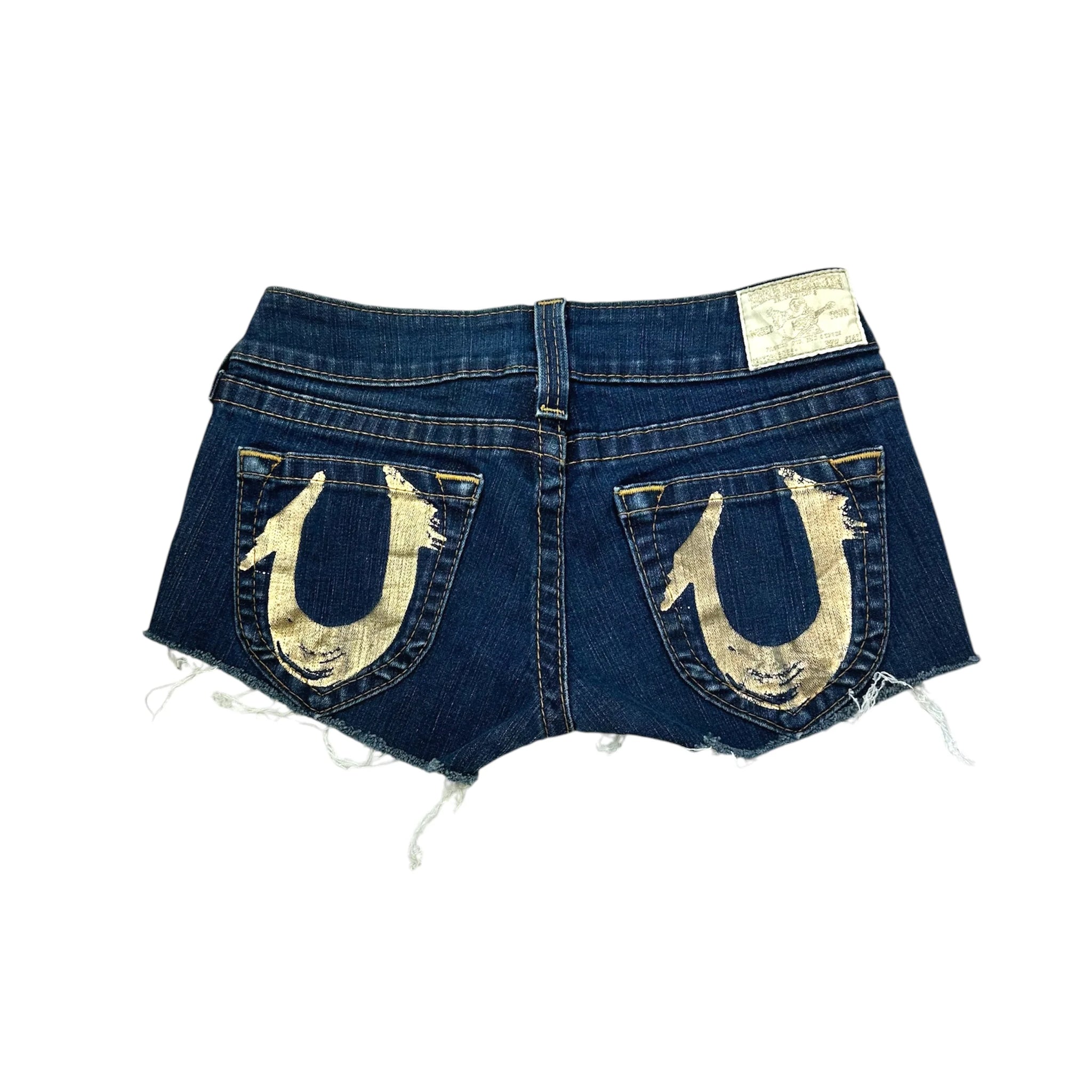 True Religion Gold Denim Shorts (XS) – Holy Thrift True Religion Gold Denim Shorts (XS) – Holy Thrift