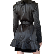 2000s Bebe Satin Ruffle Coat (S)
