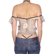 Y2K MARC JACOBS Striped Silk Blouse (XS/S)