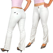 Y2K White Low Rise Flare Jeans (S)