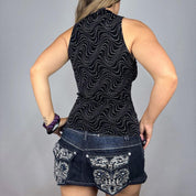 90s Polka Dot Swirl High Neck Top (M/L)