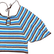 Y2K stripped poncho top (L)