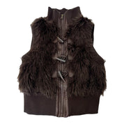 Chocolate Faux Fur Vest (S)